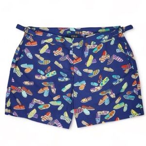 Polo Ralph Lauren size 40 blue fun print swim shorts lined colorful